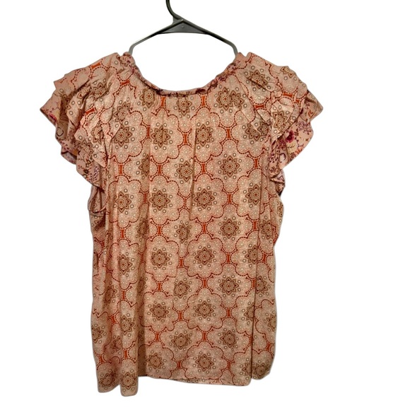 Source Unknown Patterned Ruffle Sleeve Blouse - Picture 2 of 2